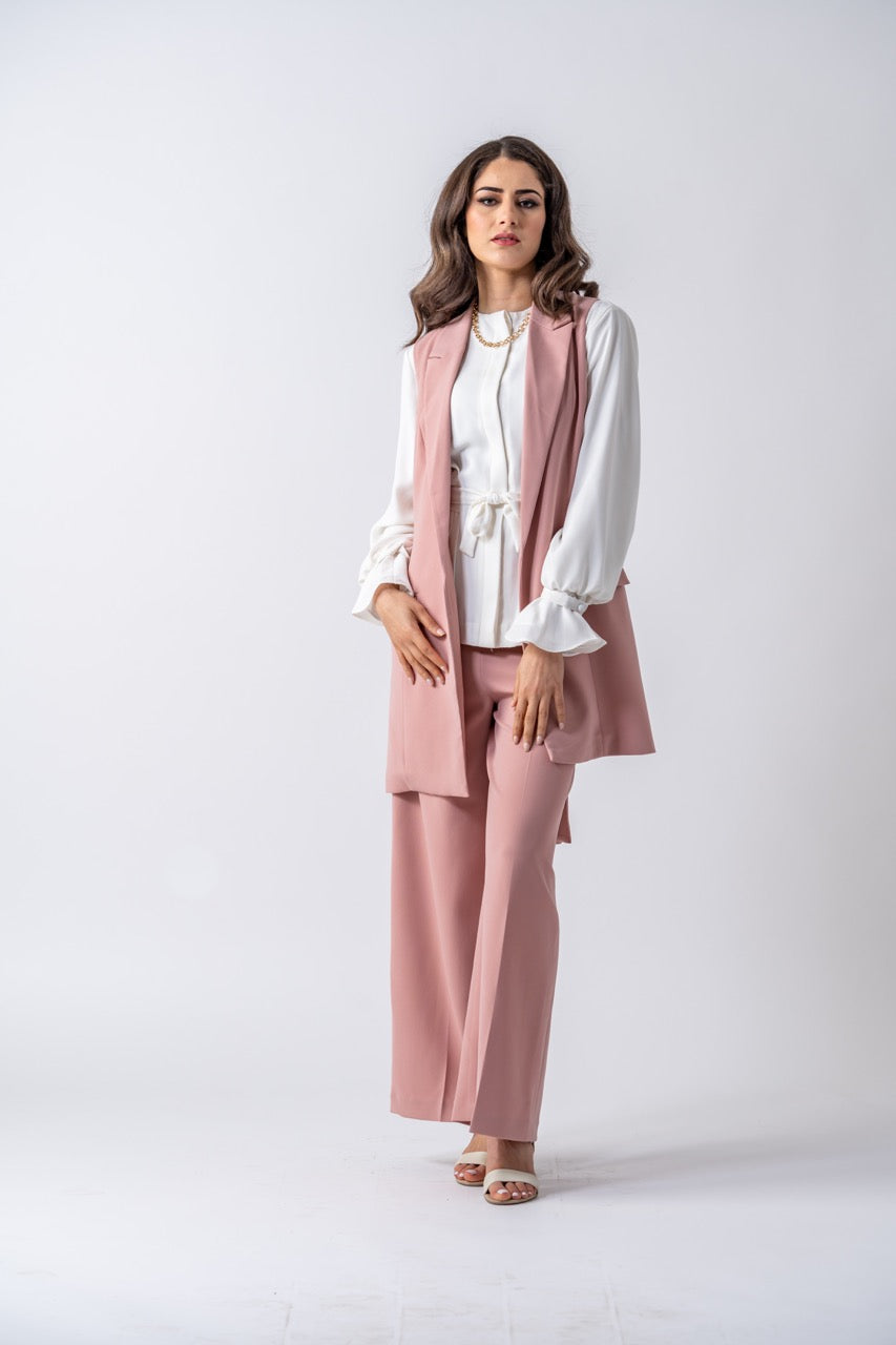 Panama Maxi Vest- Blush Pink Ameera Modest Wear