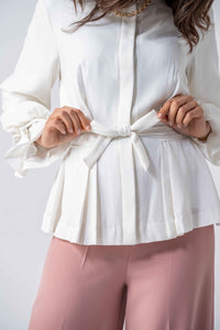 Thumbnail for Tulum Top- Pearl White Ameera Modest Wear 