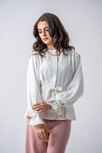 Thumbnail for Tulum Top- Pearl White Ameera Modest Wear 