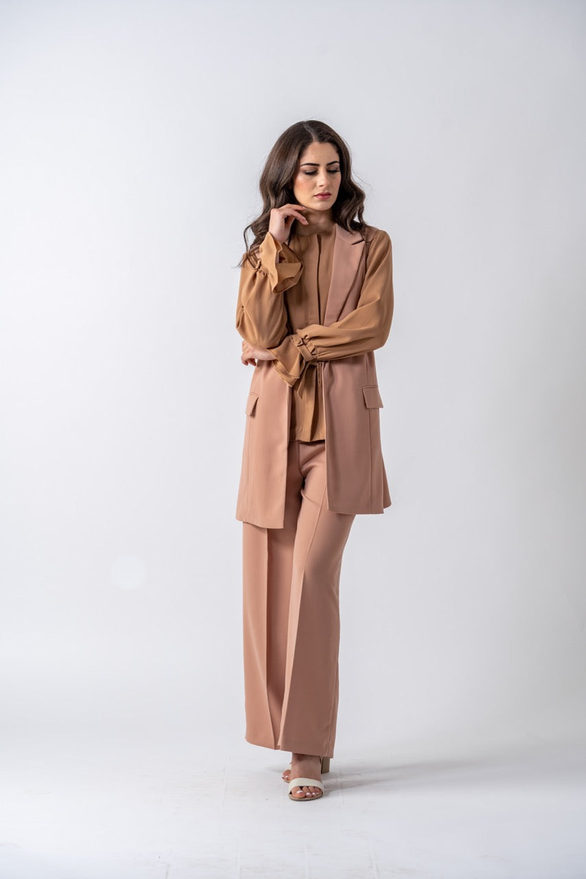 Panama Maxi Vest- Classic Beige Ameera Modest Wear