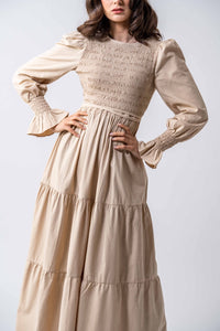 Thumbnail for Santorini Linen Maxi Dress- Sand Apparel & Accessories Ameera Modest Wear 