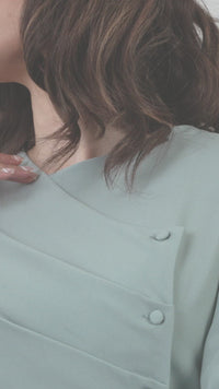 Valencia Long Sleeves Blouse - Frost Blue