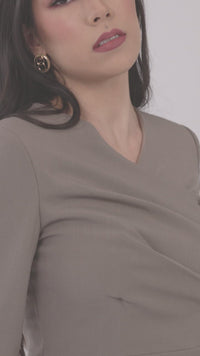 Valencia Long Sleeves Blouse - Taupe