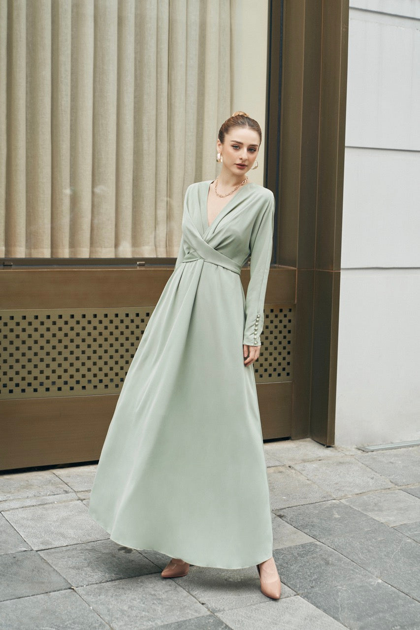Tuscany Maxi Dress - Sage Green Dresses Ameera Modest Wear 