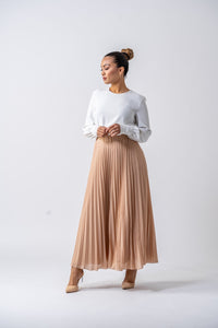 Thumbnail for Sydney Chiffon Maxi Skirt- Warm Beige Ameera Modest Wear 
