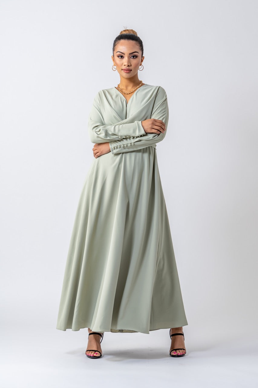 sage green modest dress LDS Dusty Bridesmaid Dresses Long sewn sequins Berylove Women Sage Bridesmaid Dress