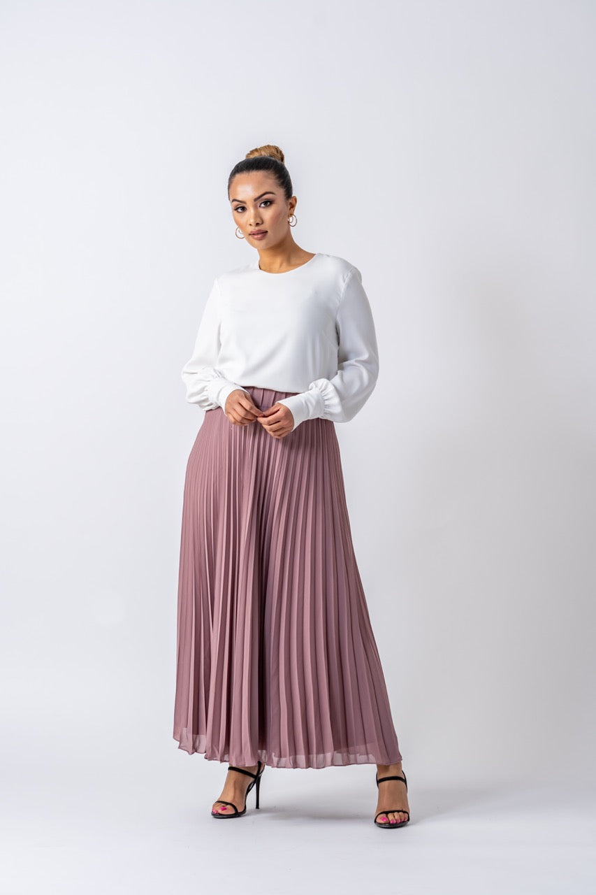 Sydney Chiffon Maxi Skirt- Mauve Ameera Modest Wear 