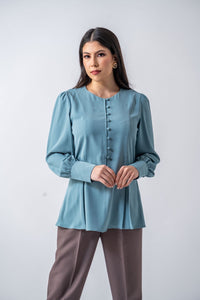 Thumbnail for Flores Top- Cerulean Blue Ameera Modest Wear 