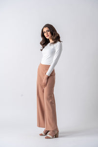 Thumbnail for Milano Palazzo Pants- Rosie Beige Ameera Modest Wear 