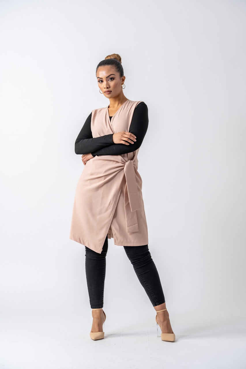 Lima Wrap Maxi Vest- Sand Ameera Modest Wear 