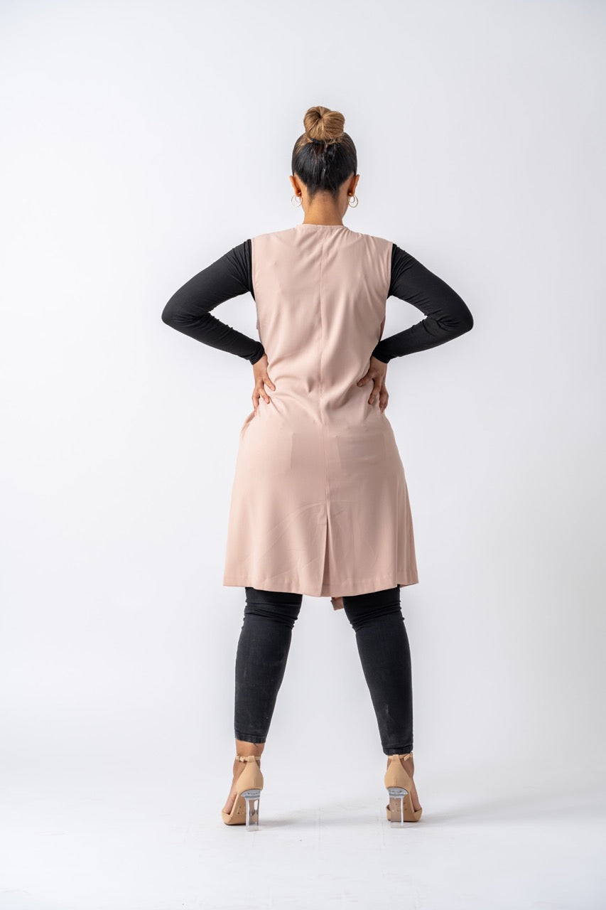 Lima Wrap Maxi Vest- Sand Ameera Modest Wear 