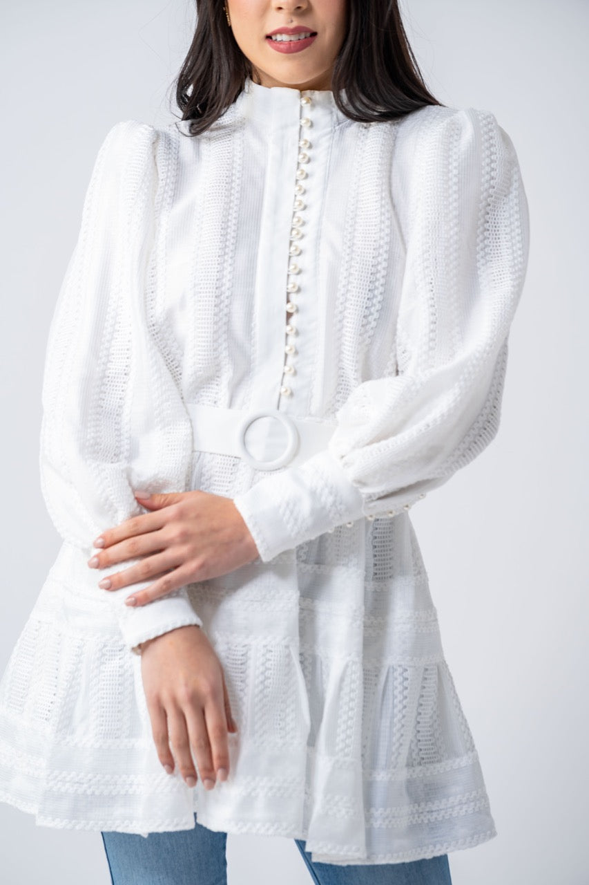 Algarve Cotton Lace Tunic- Snow White Ameera Modest Wear 