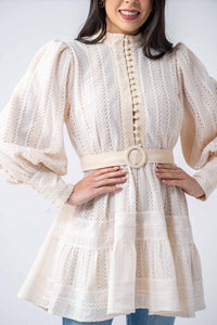 Thumbnail for Algarve Cotton Lace Tunic- Cosmic Latte Ameera Modest Wear 